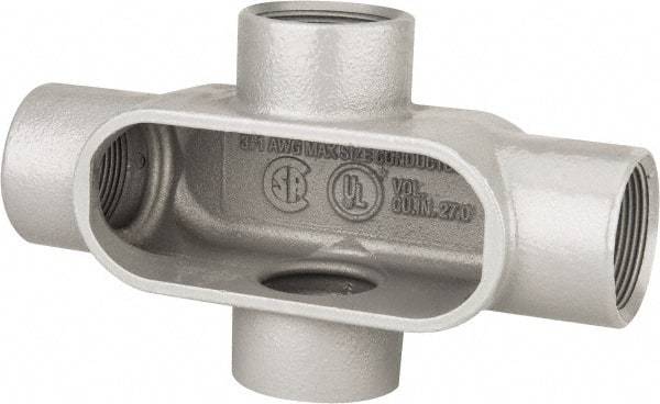 Hubbell Killark - Form 7, X Body, 1-1/2" Trade, IMC, Rigid Iron Conduit Body - Oval, 8-7/16" OAL, 27 cc Capacity, Gray, Hazardous & Wet Locations - Makers Industrial Supply