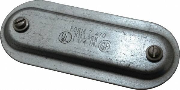 Hubbell Killark - 1-1/4" Trade, Steel Conduit Body Cover Plate - Use with Form 7 Conduit Bodies - Makers Industrial Supply