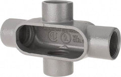 Hubbell Killark - Form 7, X Body, 1-1/4" Trade, IMC, Rigid Iron Conduit Body - Oval, 8 & 9-1/2" OAL, 20 cc Capacity, Gray, Hazardous & Wet Locations - Makers Industrial Supply