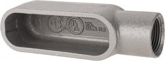 Hubbell Killark - Form 7, E Body, 1" Trade, IMC, Rigid Iron Conduit Body - Oval, 6-5/16" OAL, 11 cc Capacity, Gray, Hazardous & Wet Locations - Makers Industrial Supply