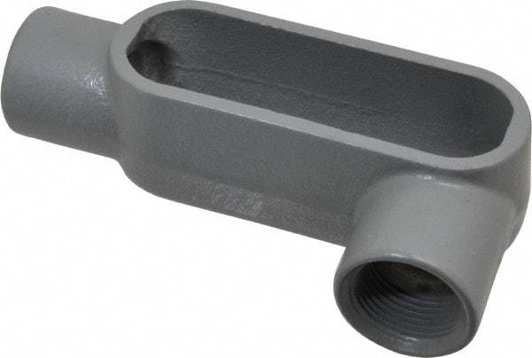 Hubbell Killark - Form 7, LL Body, 1" Trade, IMC, Rigid Iron Conduit Body - Oval, 6-5/16" OAL, 11 cc Capacity, Gray, Hazardous & Wet Locations - Makers Industrial Supply