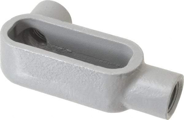 Hubbell Killark - Form 7, LL Body, 1/2" Trade, IMC, Rigid Iron Conduit Body - Oval, 4-11/16" OAL, 4 cc Capacity, Gray, Hazardous & Wet Locations - Makers Industrial Supply