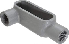 Hubbell Killark - Form 7, LR Body, 1/2" Trade, IMC, Rigid Iron Conduit Body - Oval, 4-11/16" OAL, 4 cc Capacity, Gray, Hazardous & Wet Locations - Makers Industrial Supply