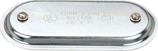 Hubbell Killark - 2-1/2" & 3" Trade, Steel Conduit Body Cover Plate - Use with Form 7 Conduit Bodies - Makers Industrial Supply