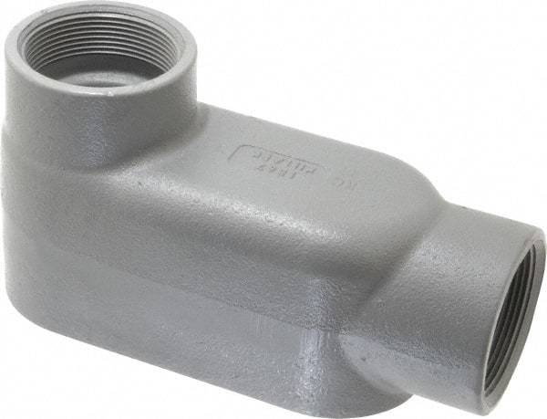 Hubbell Killark - Form 7, LB Body, 2" Trade, IMC, Rigid Iron Conduit Body - Oval, 8-1/4" OAL, 48 cc Capacity, Gray, Hazardous & Wet Locations - Makers Industrial Supply