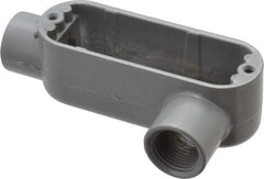 Hubbell Killark - Form 85, LL Body, 1/2" Trade, IMC, Rigid Aluminum Conduit Body - Oval, 4-5/8" OAL, 4 cc Capacity, Hazardous & Wet Locations - Makers Industrial Supply