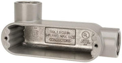 Hubbell Killark - Form 85, LL Body, 3/4" Trade, IMC, Rigid Aluminum Conduit Body - Oval, 5-3/8" OAL, 7 cc Capacity, Hazardous & Wet Locations - Makers Industrial Supply