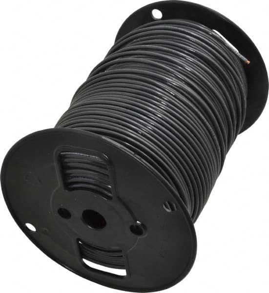 Southwire - THHN/THWN, 10 AWG, 30 Amp, 500' Long, Solid Core, 1 Strand Building Wire - Black, Thermoplastic Insulation - Makers Industrial Supply