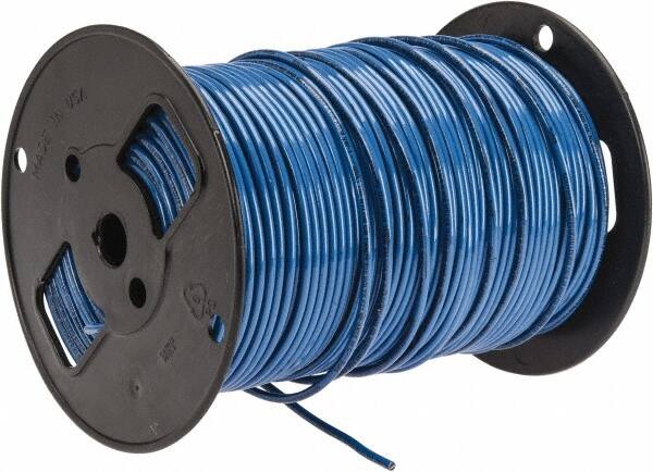 Southwire - THHN/THWN, 10 AWG, 30 Amp, 500' Long, Solid Core, 1 Strand Building Wire - Blue, Thermoplastic Insulation - Makers Industrial Supply