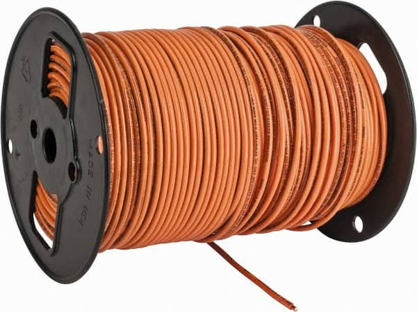 Southwire - THHN/THWN, 10 AWG, 30 Amp, 500' Long, Solid Core, 1 Strand Building Wire - Orange, Thermoplastic Insulation - Makers Industrial Supply