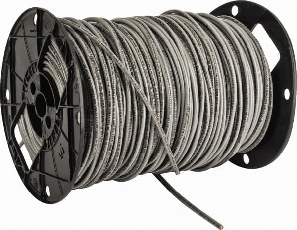 Southwire - THHN/THWN, 10 AWG, 30 Amp, 500' Long, Solid Core, 1 Strand Building Wire - Gray, Thermoplastic Insulation - Makers Industrial Supply