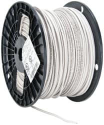 Southwire - THHN/THWN, 14 AWG, 15 Amp, 500' Long, Stranded Core, 19 Strand Building Wire - White, Thermoplastic Insulation - Makers Industrial Supply