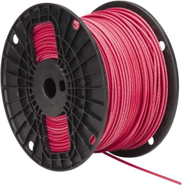 Southwire - THHN/THWN, 14 AWG, 15 Amp, 500' Long, Stranded Core, 19 Strand Building Wire - Red, Thermoplastic Insulation - Makers Industrial Supply