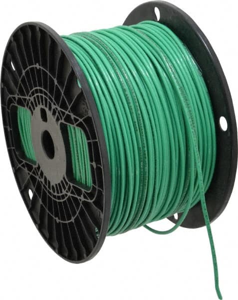 Southwire - THHN/THWN, 14 AWG, 15 Amp, 500' Long, Stranded Core, 19 Strand Building Wire - Green, Thermoplastic Insulation - Makers Industrial Supply