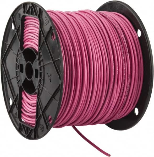 Southwire - THHN/THWN, 12 AWG, 20 Amp, 500' Long, Stranded Core, 19 Strand Building Wire - Pink, Thermoplastic Insulation - Makers Industrial Supply