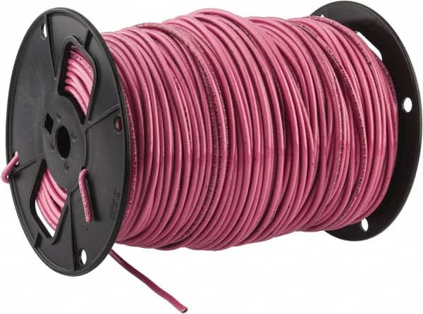 Southwire - THHN/THWN, 10 AWG, 30 Amp, 500' Long, Stranded Core, 19 Strand Building Wire - Pink, Thermoplastic Insulation - Makers Industrial Supply