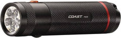 Coast Cutlery - White, Red LED Bulb, 155 Lumens, Industrial/Tactical Flashlight - Black Aluminum Body, 3 AAA Batteries Included - Makers Industrial Supply