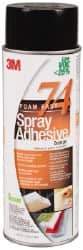 3M - 24 oz Aerosol Orange Spray Adhesive - High Tack, 200°F Heat Resistance, 50 Sq Ft Coverage, Medium Strength Bond, 30 min Max Bonding Time, Flammable, Series 74 - Makers Industrial Supply