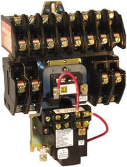 Square D - No Enclosure, 12 Pole, Mechanically Held Lighting Contactor - 20 A (Tungsten), 30 A (Fluorescent), 24 VAC at 60 Hz, 12NO Contact Configuration - Makers Industrial Supply