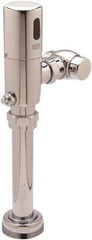 Zurn - 1-1/2" Spud Coupling, 1" Pipe, Closet Automatic Flush Valve - Single Flush, 1.28 Gal per Flush, Chrome Cover, Powered by 4 AA Batteries - Makers Industrial Supply