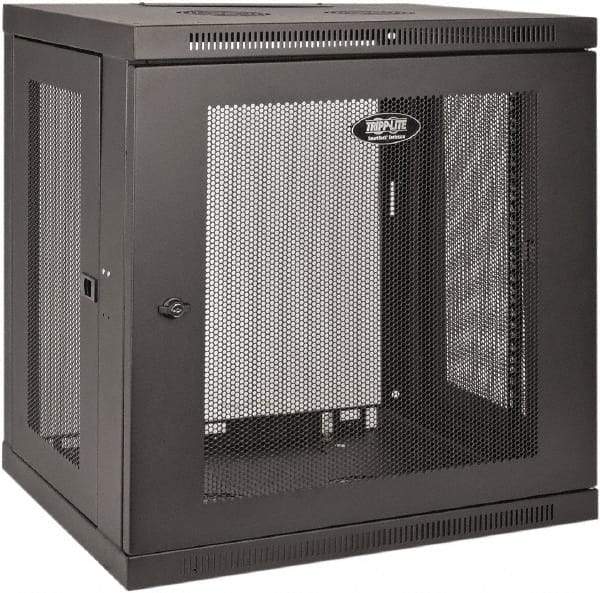 Tripp-Lite - 23-1/2" Overall Width x 12" Rack Height x 17-1/2" Overall Depth Data Cable Enclosure - 200 Lb Capacity, Black - Makers Industrial Supply