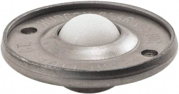 Hudson Bearing - 5/8 Inch Diameter, Round, Nylon Ball Transfer - 1.6875 Inch Overall Diameter, 3/8 Inch Mount Height, 20 Lb. Capacity - Makers Industrial Supply