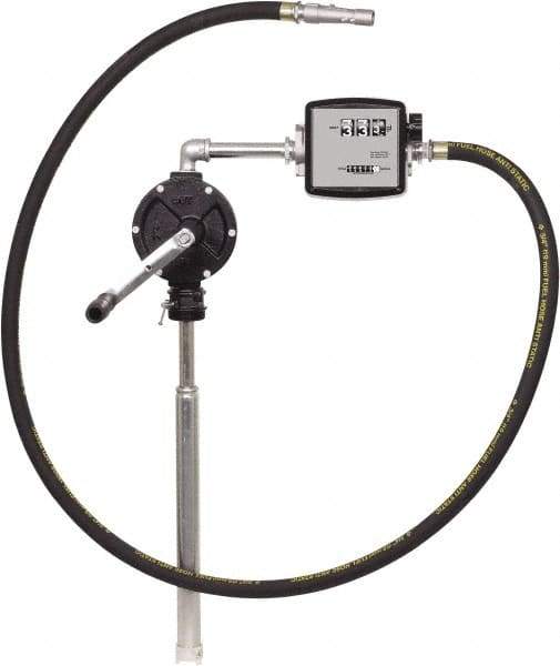 PRO-LUBE - 10 GPM, 3/4" Hose Diam, Kerosene, Diesel & Fuel Oil Pump - Cast-iron Pump, 3/4" Inlet, 3/4" Outlet, 3 Volts, 8' Hose Length - Makers Industrial Supply