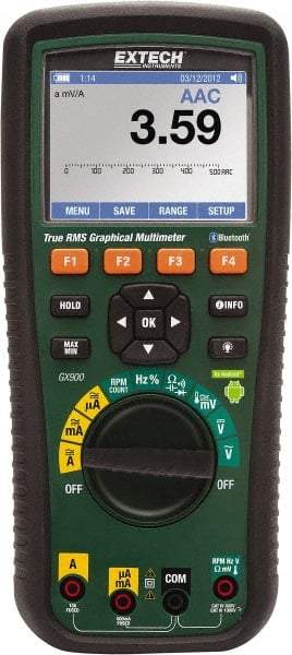 Extech - GX900, CAT III, 1,000 VAC/VDC, True RMS Wireless Multimeter - 50 mOhm, Measures Voltage, Capacitance, Frequency, Resistance, Temperature - Makers Industrial Supply