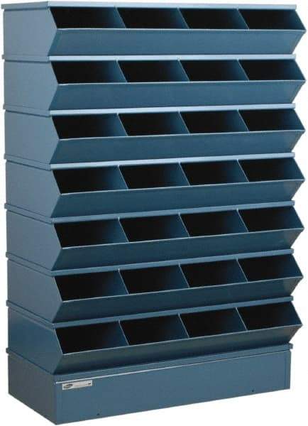 Stackbin - 7 Bin, Shelving Unit with Openings & Base - 37" Wide x 58-1/2" High - Makers Industrial Supply