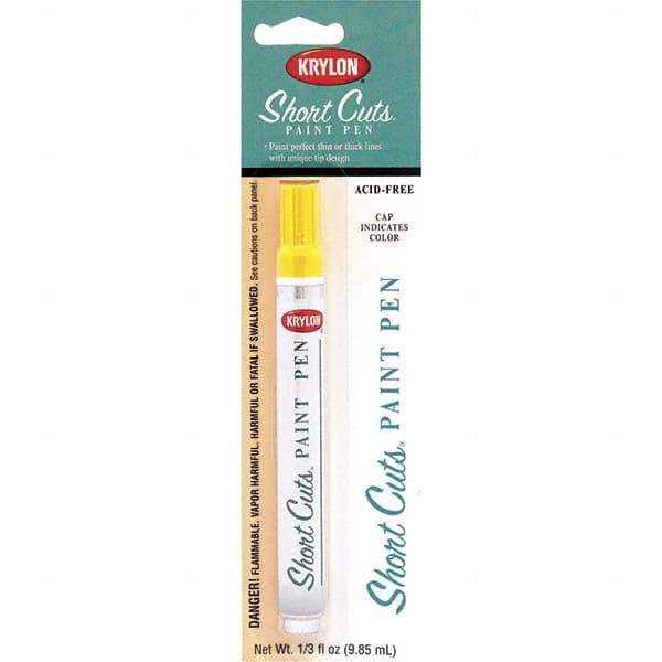 Krylon - 0.33 oz Sun Yellow Gloss Finish Paint Pen - Pen, Direct to Metal, 522 gL VOC Compliance - Makers Industrial Supply