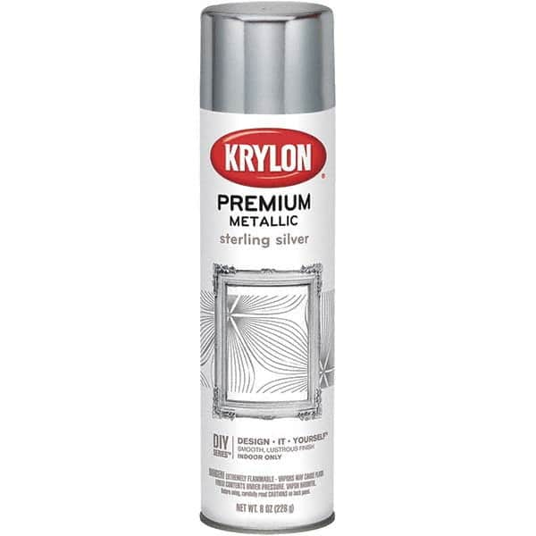 Krylon - Sterling Silver, Gloss, Metallic Spray Paint - 8 oz Container - Makers Industrial Supply