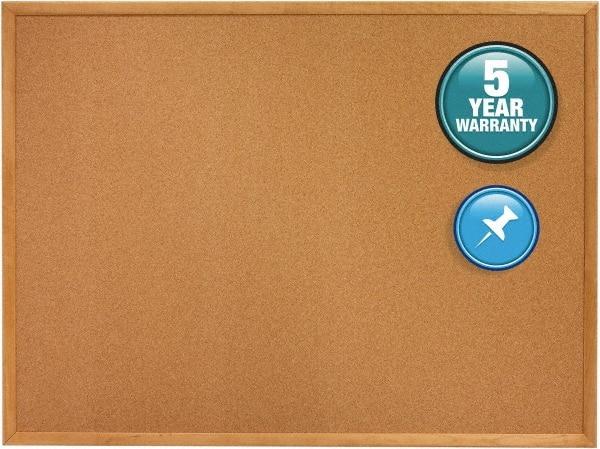 Quartet - 24" Wide x 18" High Open Cork Bulletin Board - Natural (Color) - Makers Industrial Supply