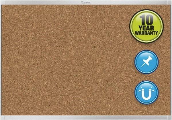 Quartet - 48" Wide x 36" High Open Cork Bulletin Board - Natural (Color) - Makers Industrial Supply