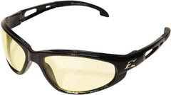 Edge Eyewear - Yellow Lenses, Framed Safety Glasses - Anti-Fog, Scratch Resistant, Black Nylon Frame, Size Universal, Wrap Around - Makers Industrial Supply