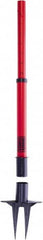 Banner Stakes - 22 to 42" High, 2-3/8" Pole Diam, Stanchion - 9" Base Diam, Removable Spike Nylon Base, Red Plastic Post, For Outdoor Use - Makers Industrial Supply