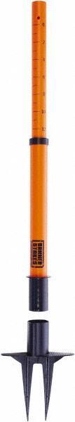 Banner Stakes - 22 to 42" High, 2-3/8" Pole Diam, Stanchion - 9" Base Diam, Removable Spike Nylon Base, Orange Plastic Post, For Outdoor Use - Makers Industrial Supply