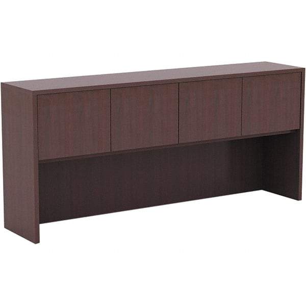 ALERA - 70.63" Long x 35-1/2" High x 15" Deep, Kneespace Credenza - Mahogany (Color), Woodgrain Laminate - Makers Industrial Supply