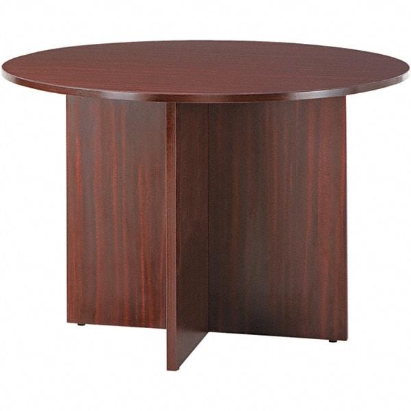 ALERA - 29-1/2" High Stationary Conference Table - 1" Thick, Mahogany (Color), Wood Grain Laminate - Makers Industrial Supply