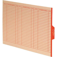 Pendaflex - 8-1/2 x 11" 100 Tabs, Unpunched, Preprinted Divider - Red Tabs, Manila Folder - Makers Industrial Supply