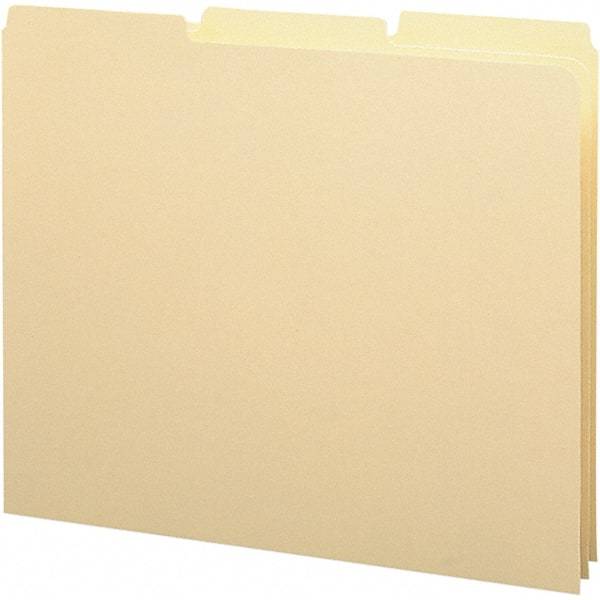 SMEAD - 8-1/2 x 11" 100 Tabs, Unpunched, Blank Top Tab File Guides - Manila - Makers Industrial Supply