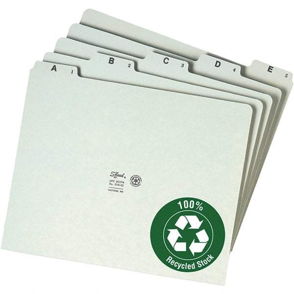 SMEAD - 8-1/2 x 11" 25 Tabs, Unpunched, Preprinted Numeric Divider - Green - Makers Industrial Supply