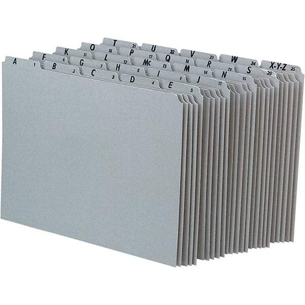 Pendaflex - 8-1/2 x 11" 25 Tabs, Unpunched, Preprinted Numeric Divider - Gray - Makers Industrial Supply