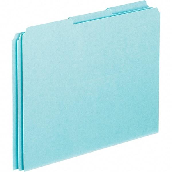 Pendaflex - 8-1/2 x 11" 100 Tabs, Unpunched, Blank Top Tab File Guides - Blue - Makers Industrial Supply