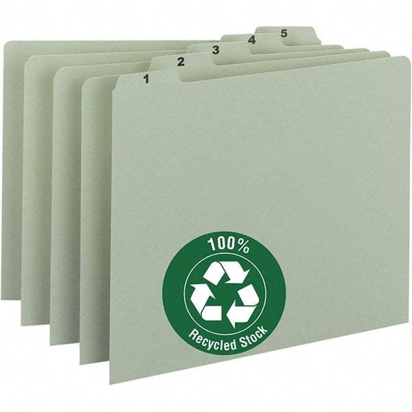 SMEAD - 8-1/2 x 11" 31 Tabs, Unpunched, Preprinted Divider - Green - Makers Industrial Supply