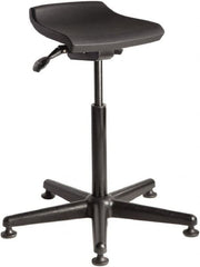 Bevco - 14 Inch Wide x 14 Inch Deep x 32 Inch High, Reinforced Black Nylon Base, Adjustable Height Swivel Stool - Polyurethane Seat, Black - Makers Industrial Supply