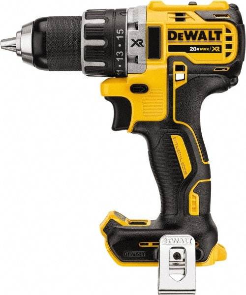 DeWALT - 20 Volt 1/2" Chuck Mid-Handle Cordless Drill - 0-500 & 0-2000 RPM, Keyless Chuck, Reversible, Lithium-Ion Batteries Not Included - Makers Industrial Supply