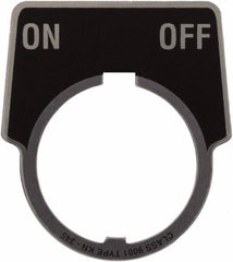 Schneider Electric - Aluminum Legend Plate - On-Off - Black Background, 30mm Hole Diameter, 1-3/4 Inch Wide - Makers Industrial Supply