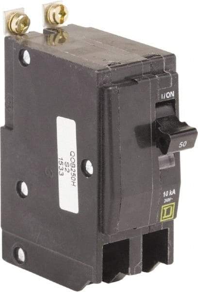 Square D - 50 Amp, 240 VAC, 2 Pole, Bolt On Miniature Circuit Breaker - 8-2 AWG - Makers Industrial Supply