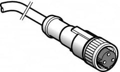 Telemecanique Sensors - 4 Amp, 1/2-20 UNF 3 Pin Female Straight Cordset Sensor and Receptacle - 250 VAC, 300 VDC, 5m Cable Length, IP67 Ingress Rating - Makers Industrial Supply