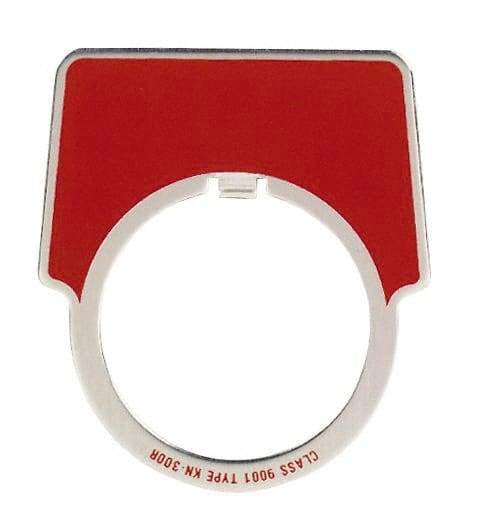 Schneider Electric - Rectangular, Aluminum Legend Plate - Blank - Red Background, 30mm Hole Diameter, 44mm Wide x 50mm High - Makers Industrial Supply